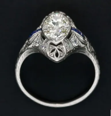 European And American Luxury Plated 925 Silver Hand Jewelry Female Cross-border For Blue Gem Topaz Ring