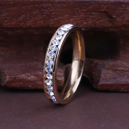 Diamond Ring Full Diamond Ring Female Ring Wholesale High Gloss Single Row Diamond Circle