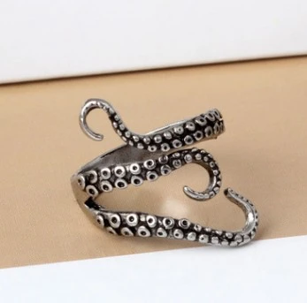 Stainless Steel Adjustable Octopus Ring