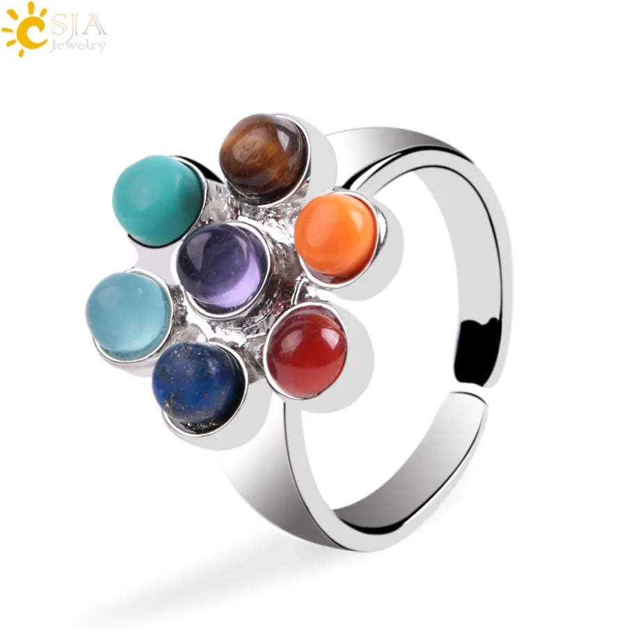 Natural semi-precious stone ring