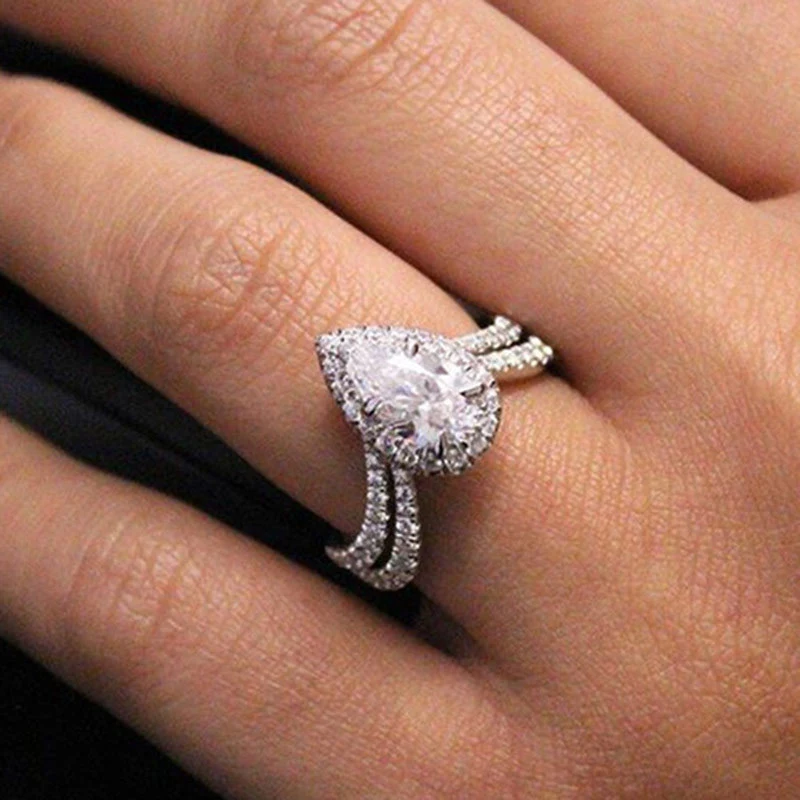 Drop-shaped lady ring