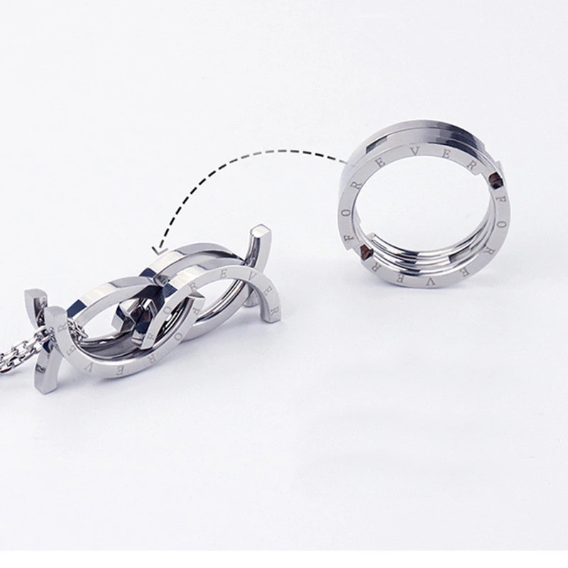 Titanium steel deformed stainless steel men's couple ring
