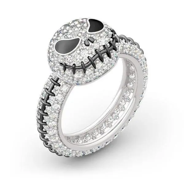 New white diamond personality ring