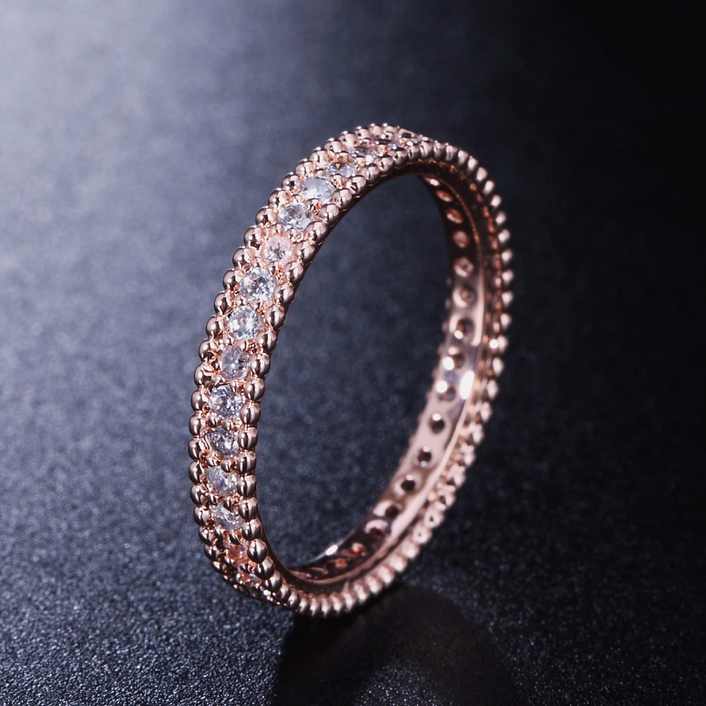 Champagne gold zirconium ring