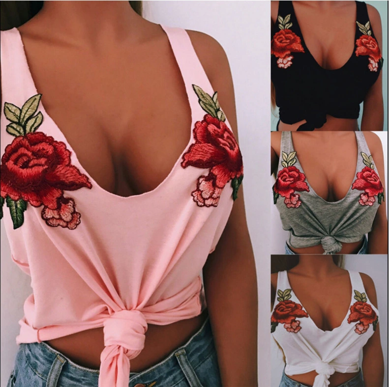 Wild embroidered halter top