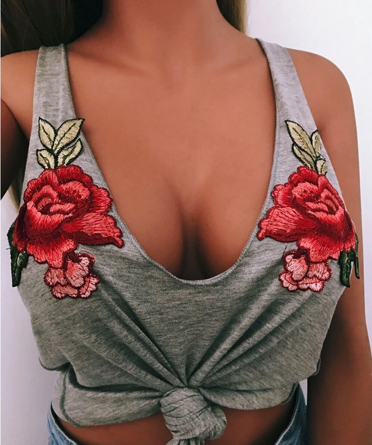 Wild embroidered halter top