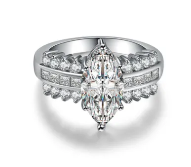 Unique style fashion trend platinum-plated popular zircon ring jewelry