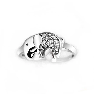Baby elephant tail ring in 925 sterling silver