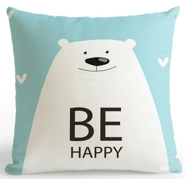 Be Happy Bear Cushion Cover