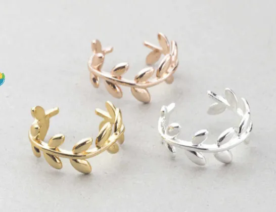 Olive leaf imitates silvering creative opening simple index finger ring female