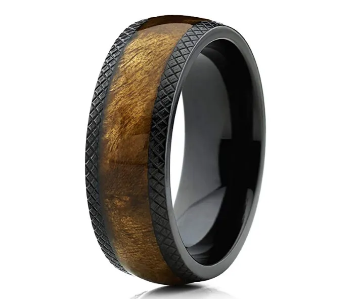 Dome Black Titanium Wedding ring