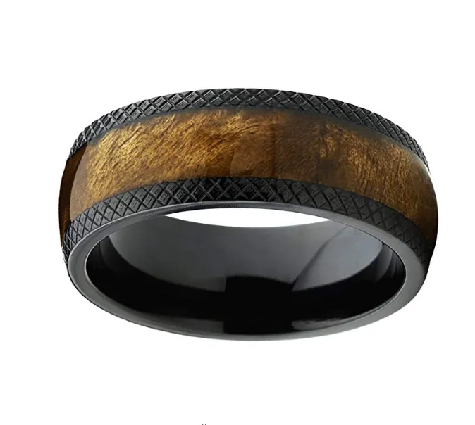 Dome Black Titanium Wedding ring