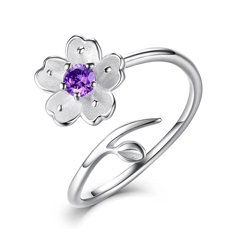 S925 Silver Cute Temperament Tree Branch Flower Ring