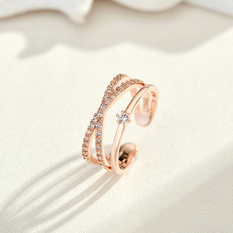 Fashion cross double ring