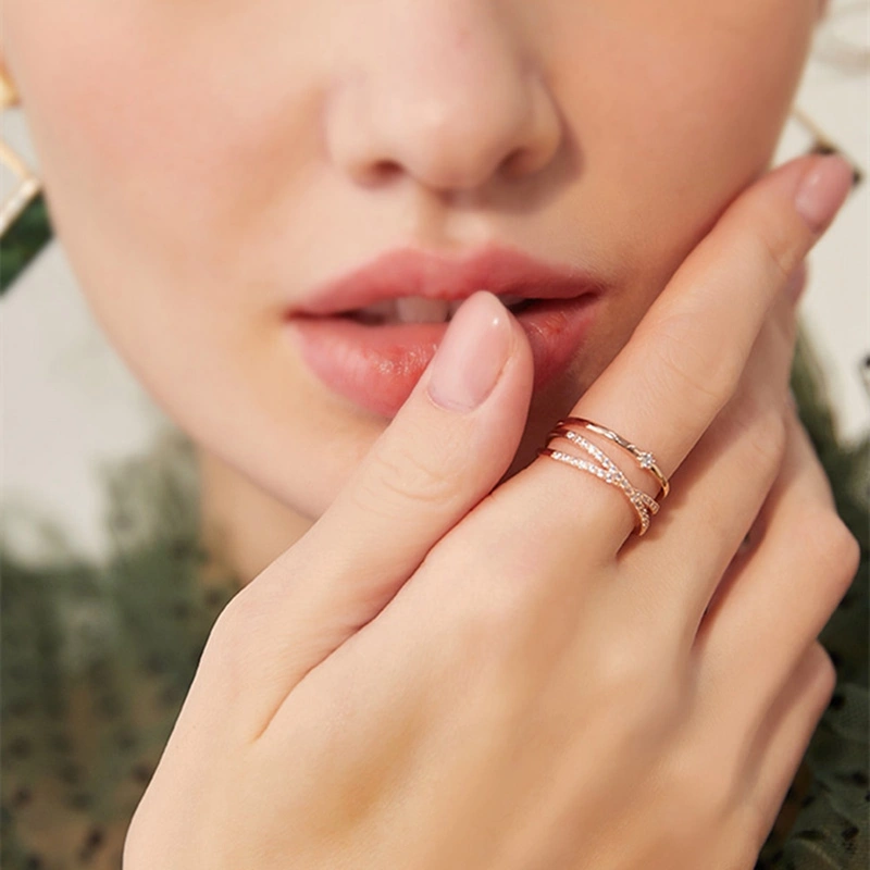 Fashion cross double ring