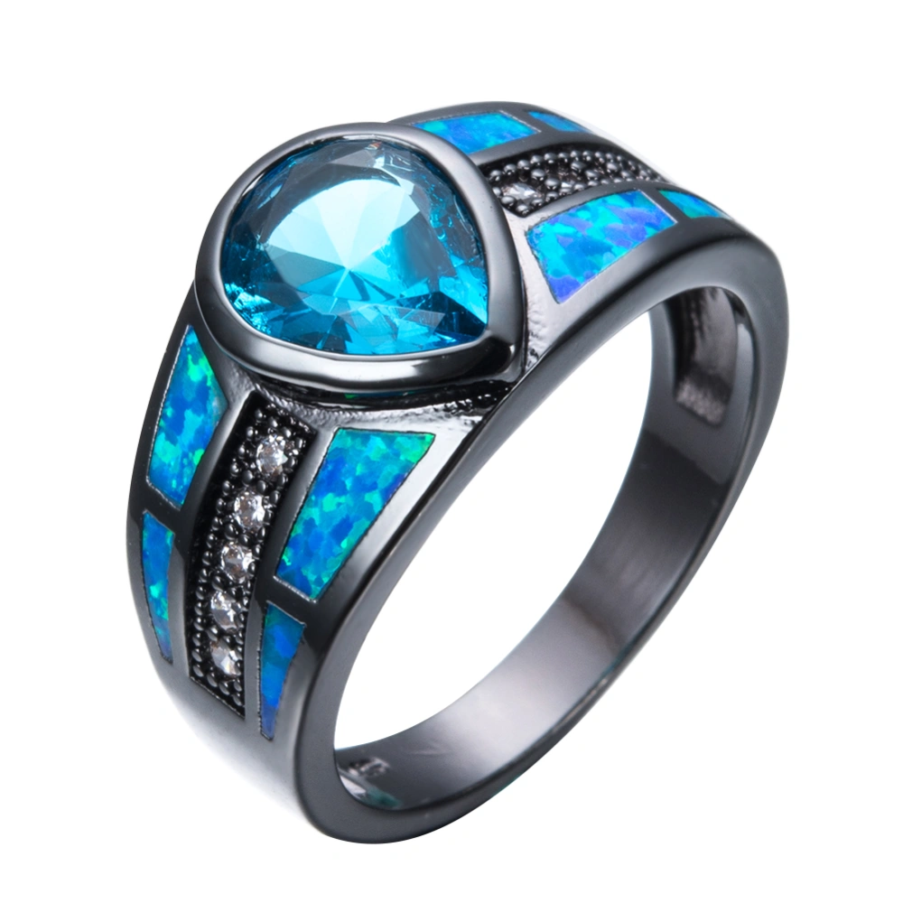 Blue zircon ring