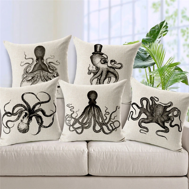 Mr. Octopus Cotton Pillow