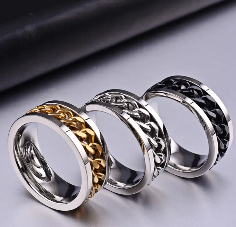 Silver Turnable Chain Ring