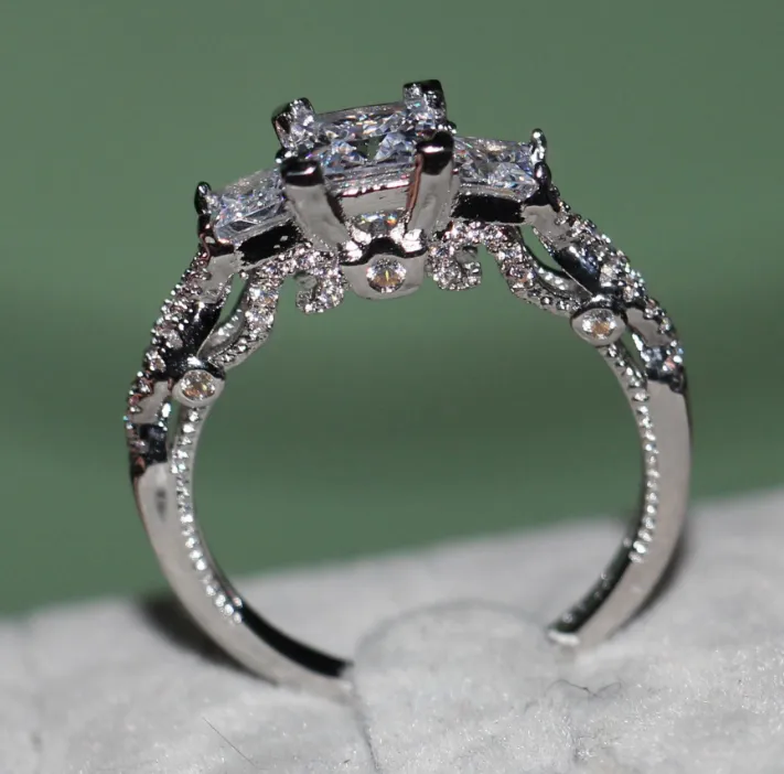 Rose gold square ring female classic wedding ring wish ring