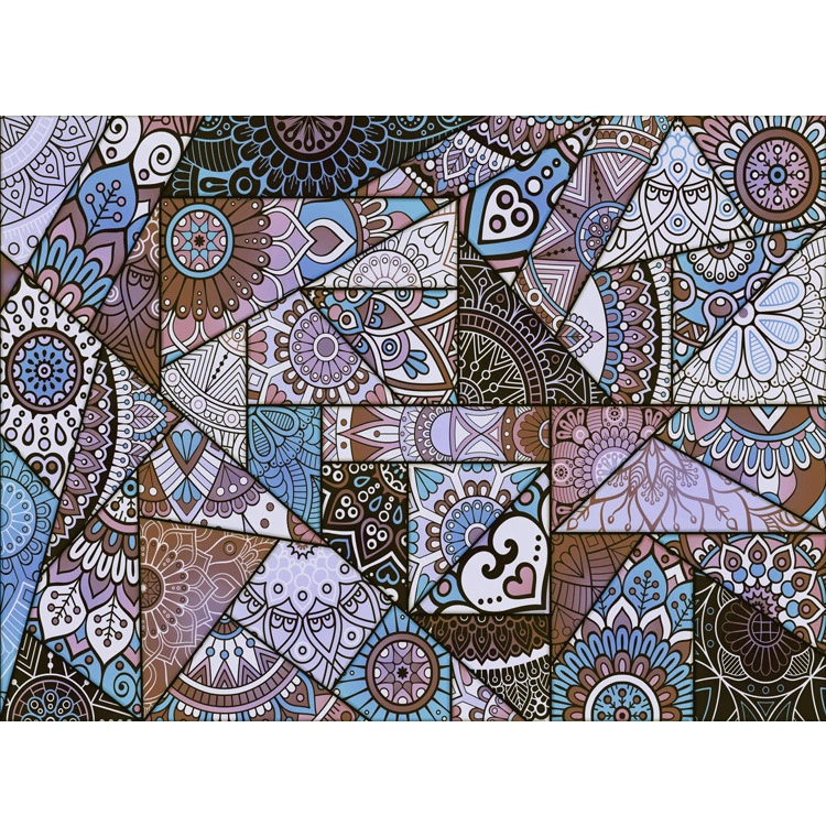 Retro Nordic Ethnic Style Mosaic Geometric Pattern Living Room