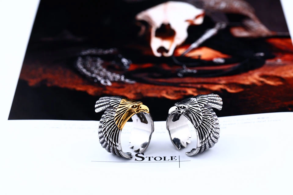 Eagle ring men's fashion titanium steel plated ring