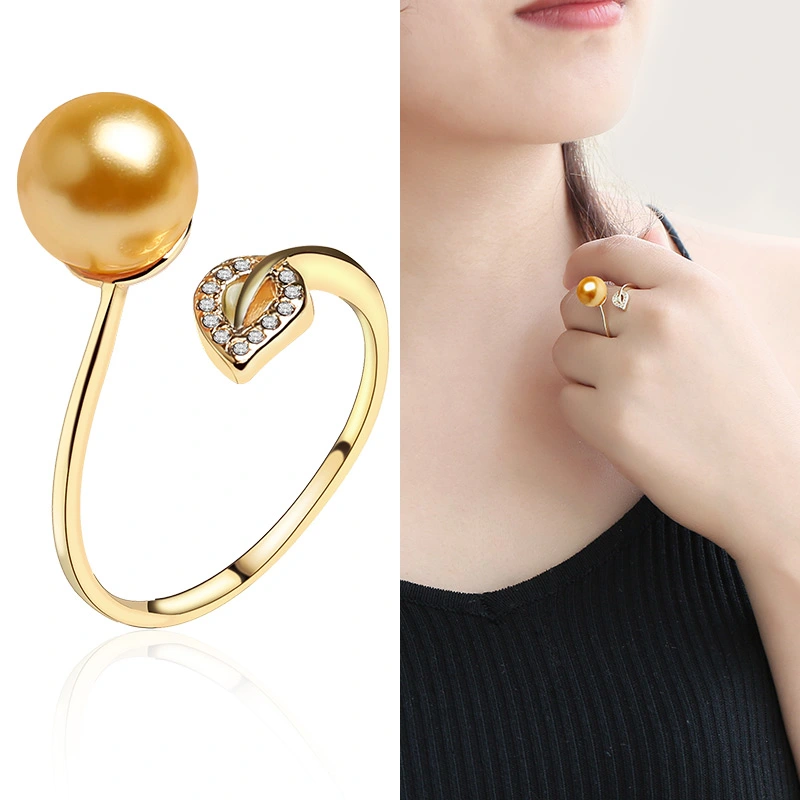 Pearl Ring women''s single opening adjustable ring