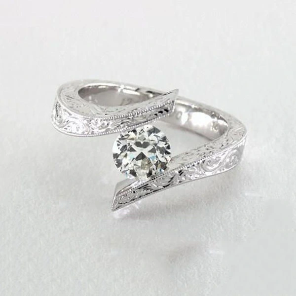 New Cross-Border Accessories Retro Geometric Pattern Lady's Ring Zircon Fashion Ring Hand Ring