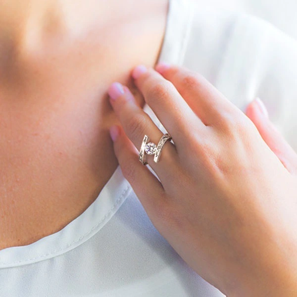 New Cross-Border Accessories Retro Geometric Pattern Lady's Ring Zircon Fashion Ring Hand Ring