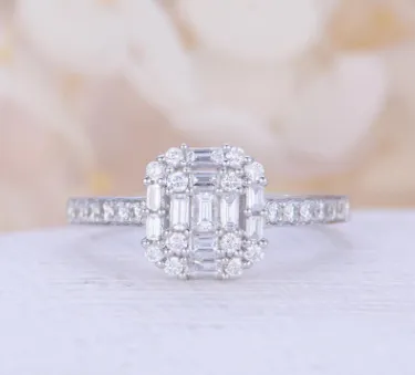 Full diamond micro-inlaid zircon ring female