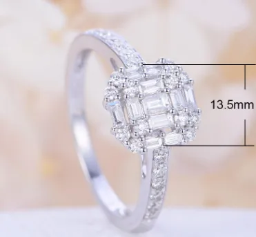 Full diamond micro-inlaid zircon ring female