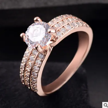 AliExpress wish explosion jewelry factory direct diamond ring ladies jewelry fashion Europe and America foreign trade zircon ring