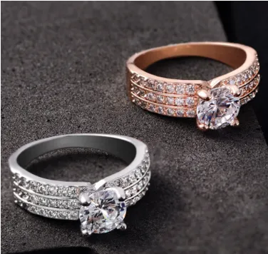 AliExpress wish explosion jewelry factory direct diamond ring ladies jewelry fashion Europe and America foreign trade zircon ring
