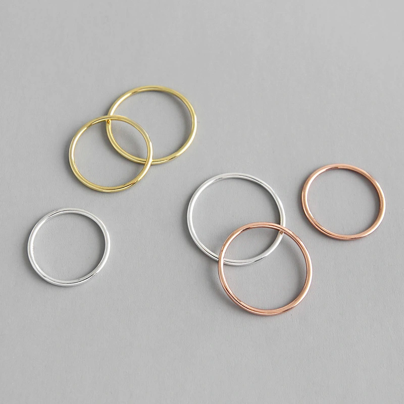 Glossy line rose gold thin ring