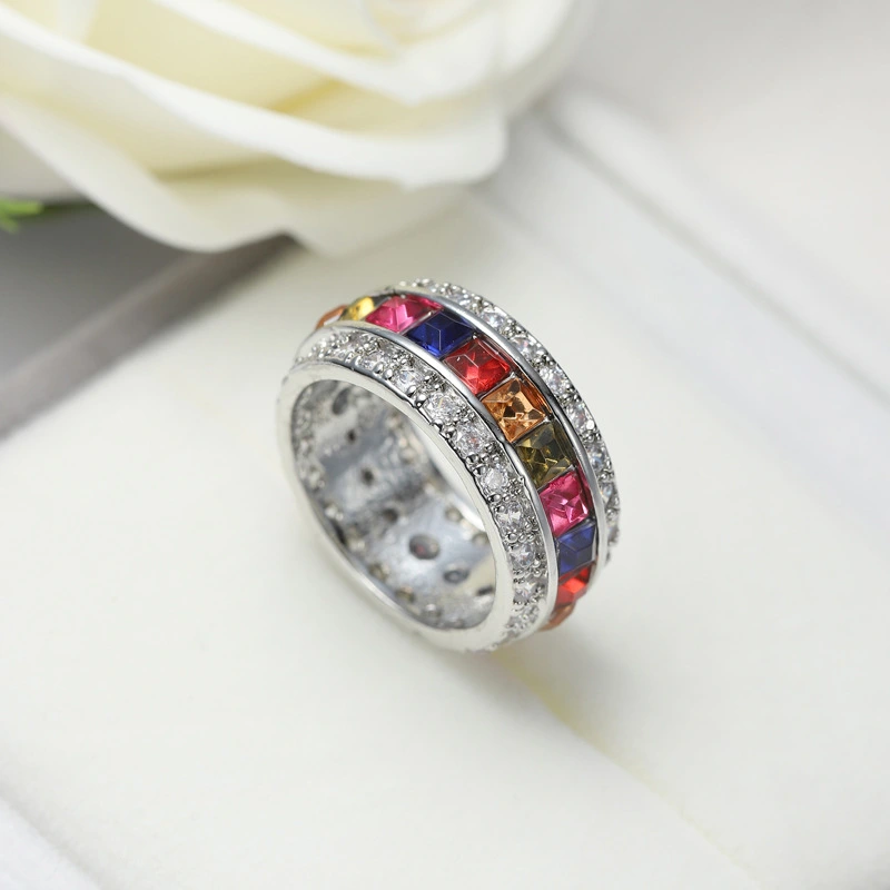 European and American Colored Zircon Ring