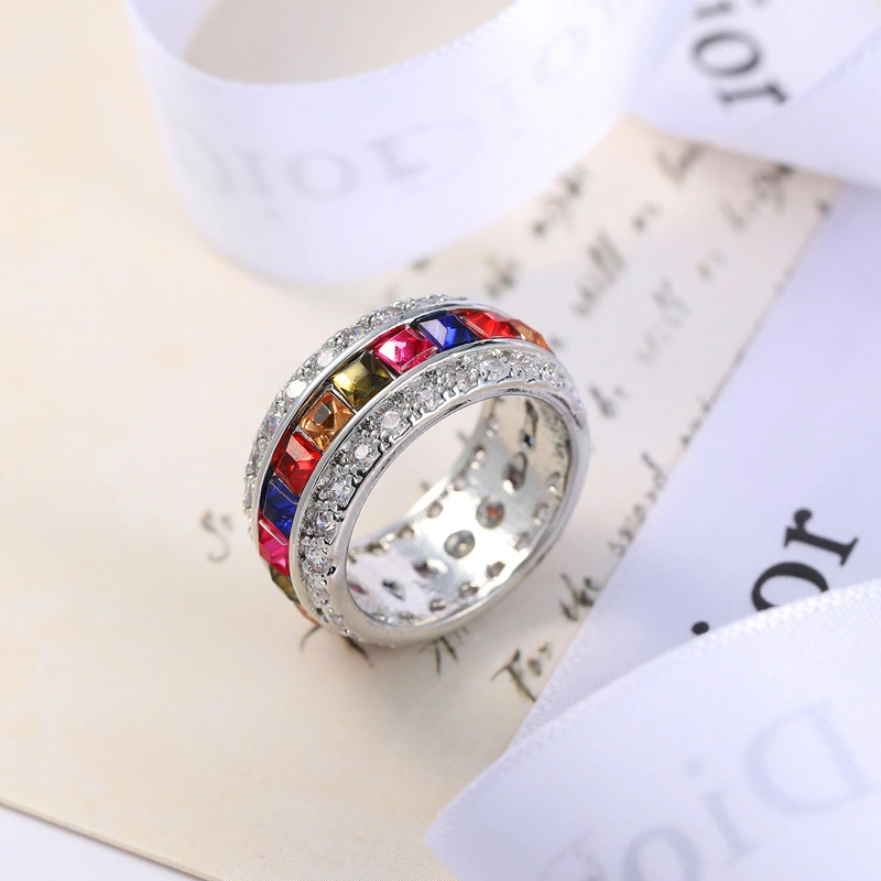 European and American Colored Zircon Ring