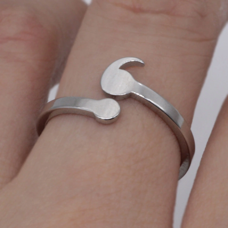 Stainless steel semicolon ring