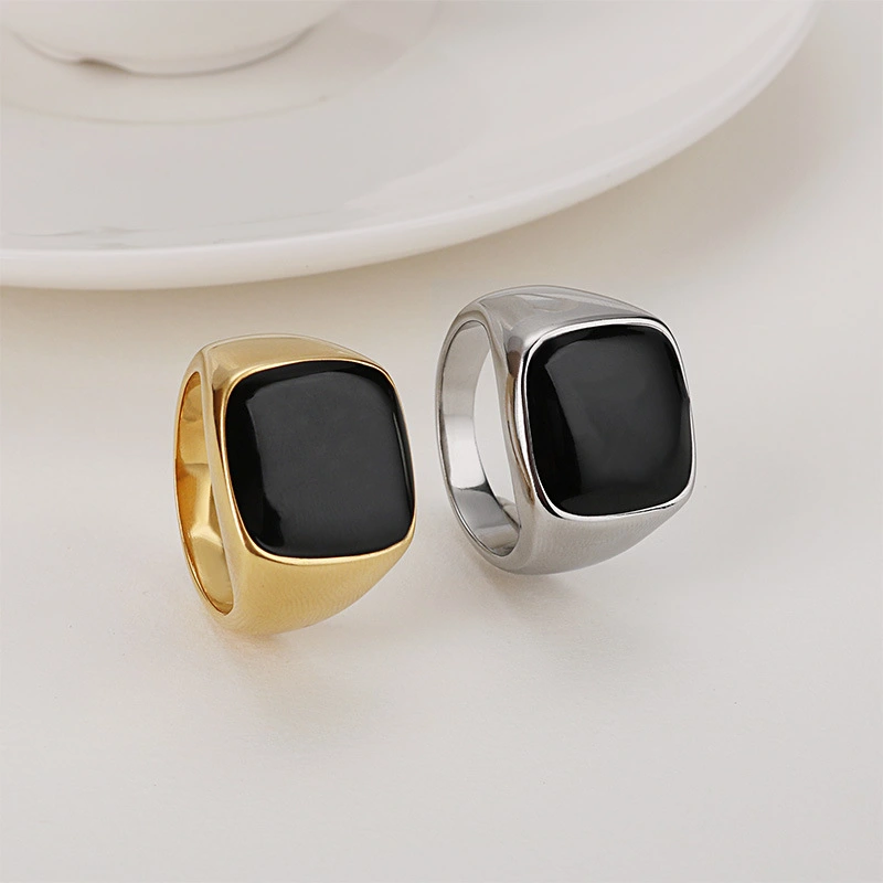 Smooth stainless steel men's ring