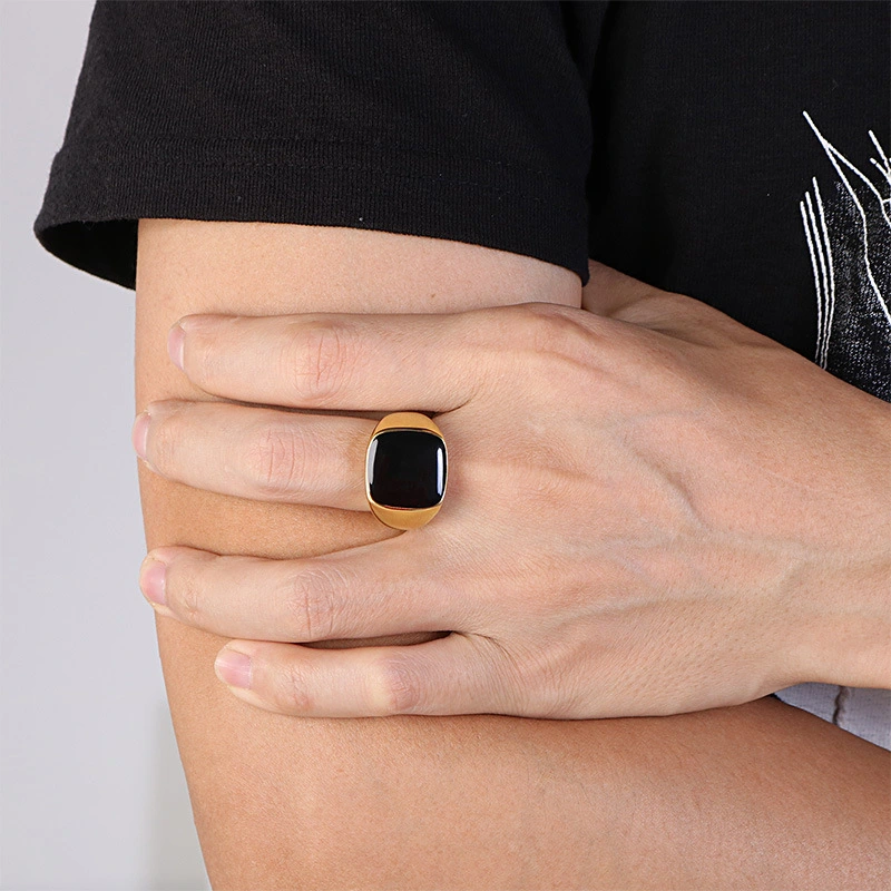 Smooth stainless steel men's ring