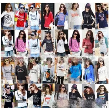 Autumn and winter new women's wear long sleeve T-shirt, Korean cotton top grade women T-shirt, factory direct selling booth, goods supply clearance