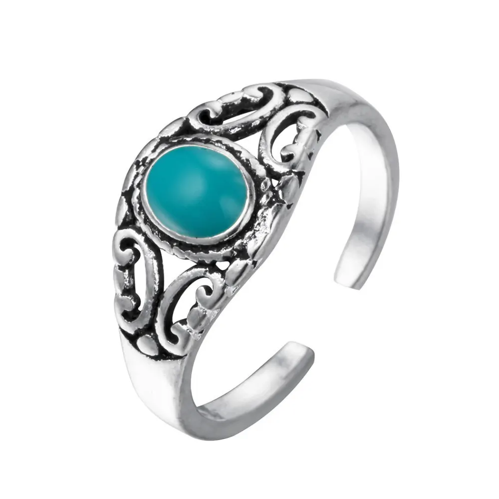 Todorova New Fashion Jewelry Ring Single Blue Stone