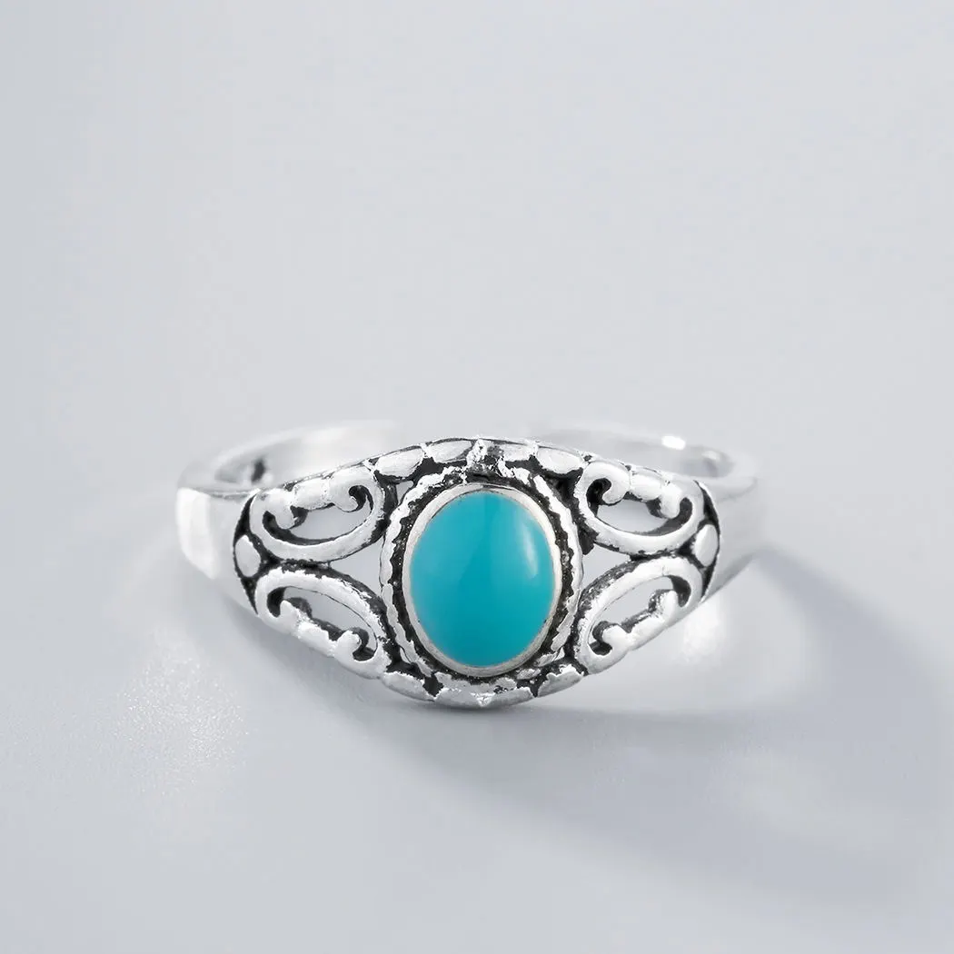 Todorova New Fashion Jewelry Ring Single Blue Stone