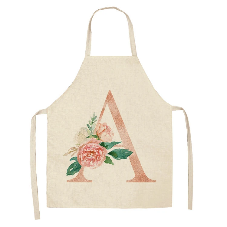 Letter series cotton and linen apron