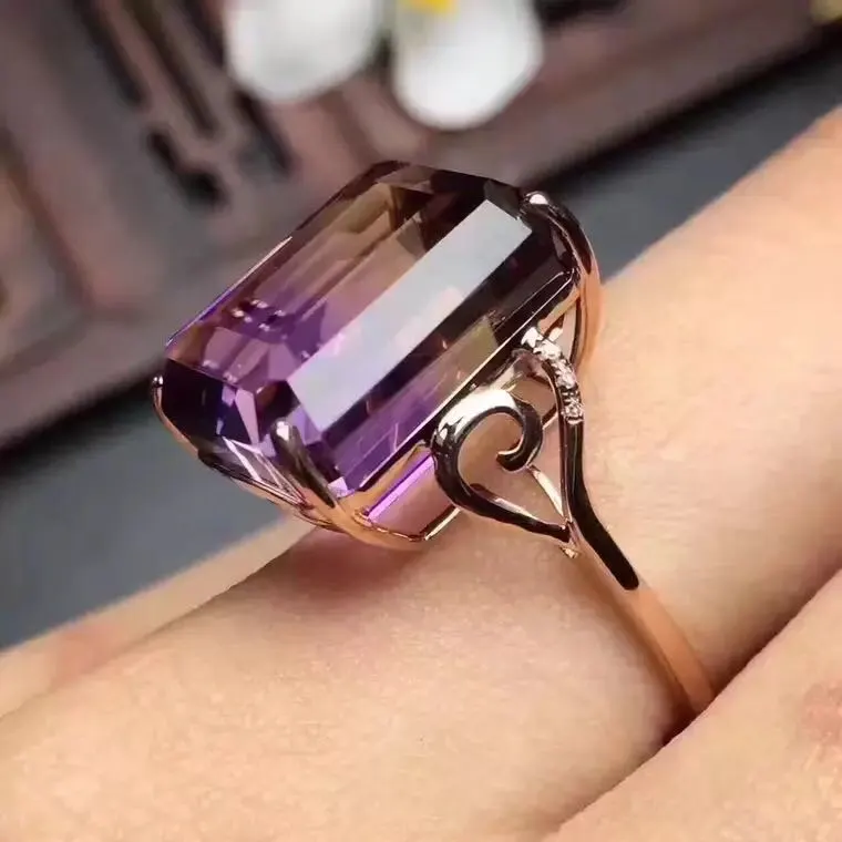 Classic amethyst ring s925 silver with 10 carats