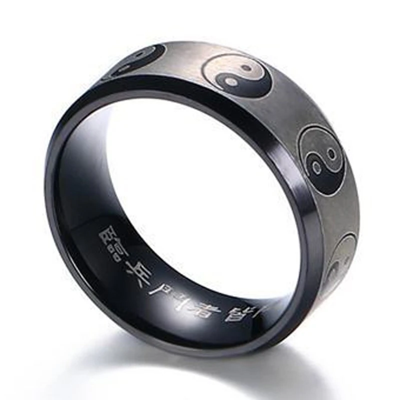 Men's stainless steel gossip ring