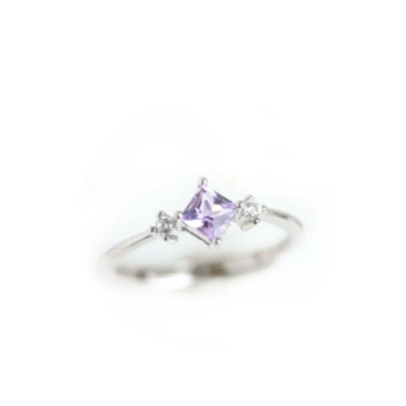 Lilac Princess Square Sterling Silver Ring