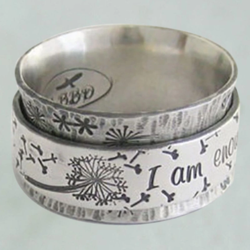 Men and women vintage I am enough letter ring