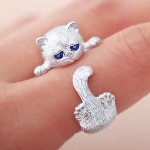 Kitty Ring Lovely Fashion Zircon Platinum-plated Ring