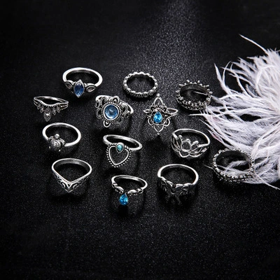 Vintage Diamond Embroidered Crown Starry Gem 13 Piece Set