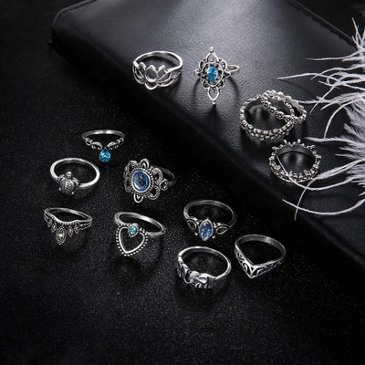 Vintage Diamond Embroidered Crown Starry Gem 13 Piece Set