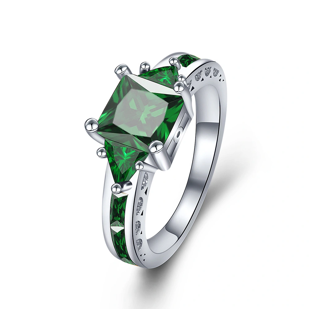 Jewelry Europe and America emerald zircon ladies ring creative jewelry accessories gifts